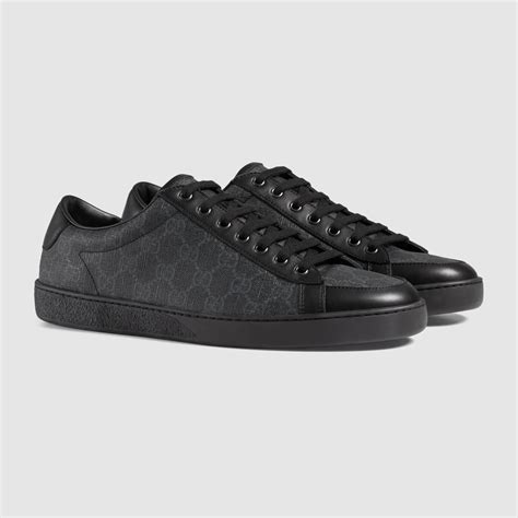 grey and black gucci sneakers|all black sneakers gucci men.